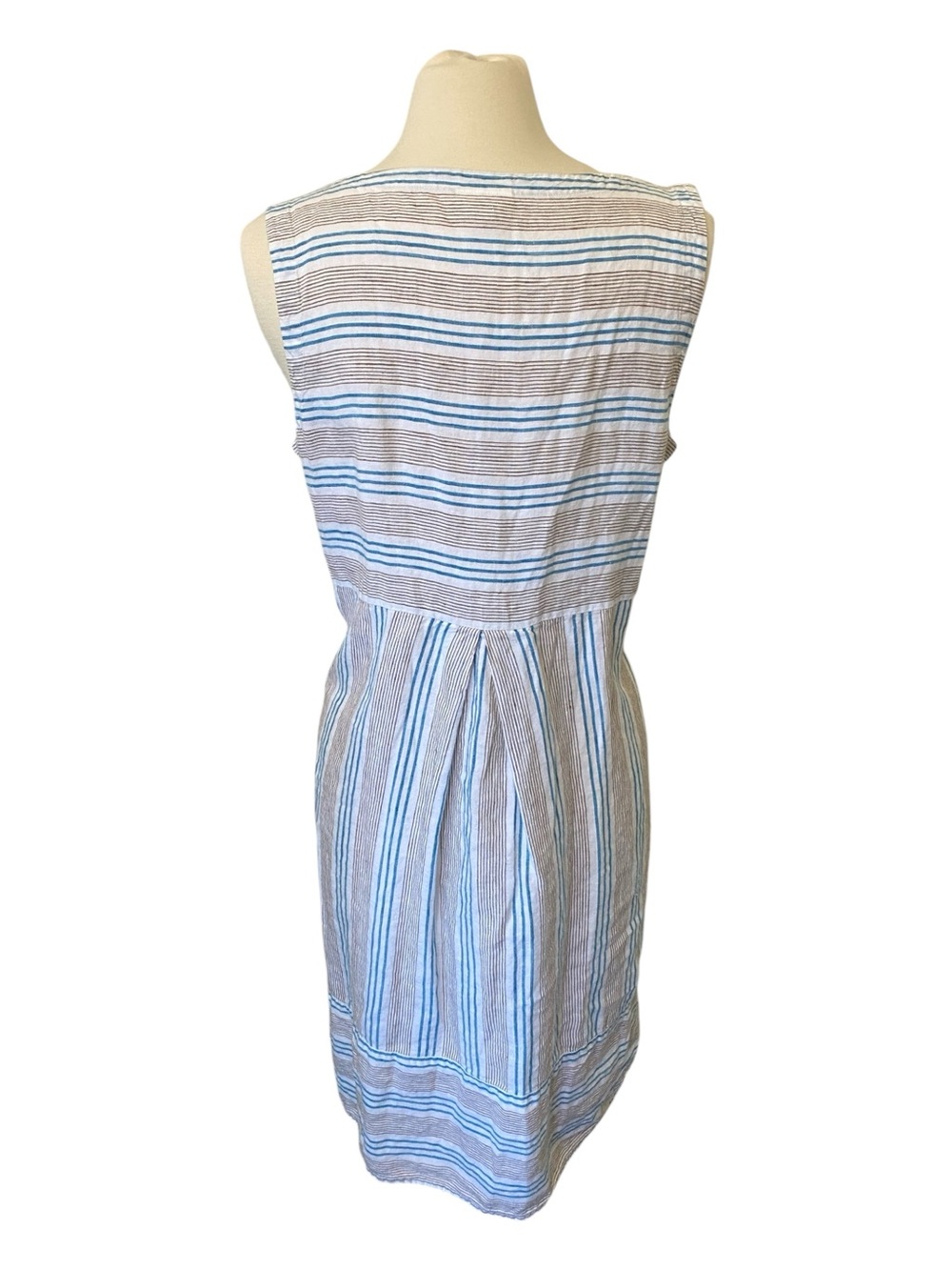 J. Jill Love Linen Shift Dress Large Striped Sleeveless Pockets A-Line Summer - Picture 2 of 9